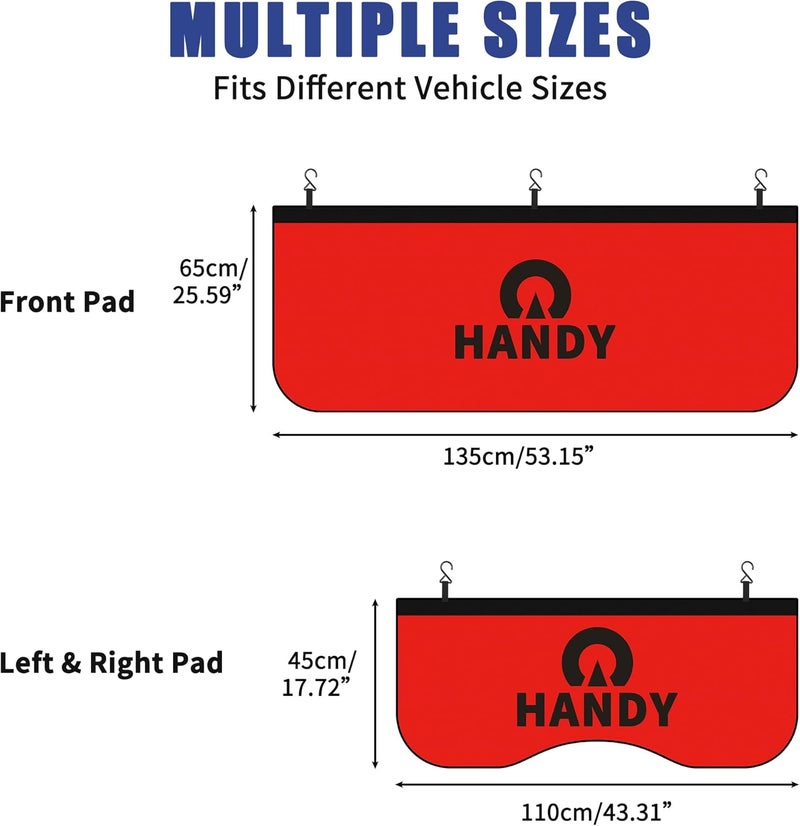 Handy Magnetic Fender Covers, 3-Pack with Storage Bag - Thick Padding, 10 Strong Magnets & Hooks for Secure Fit - Universal for Classic Cars, Sedans, Trucks and SUVs - Image 3